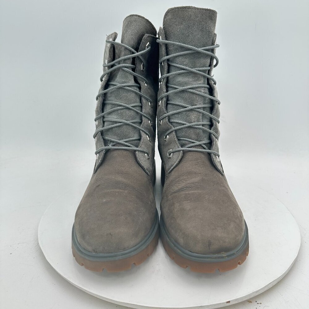 Timberland Jayne Roll Top Women Size 9.5 A1XBQ Medium Grey Nubuck Ankle Boot - Picture 2 of 11